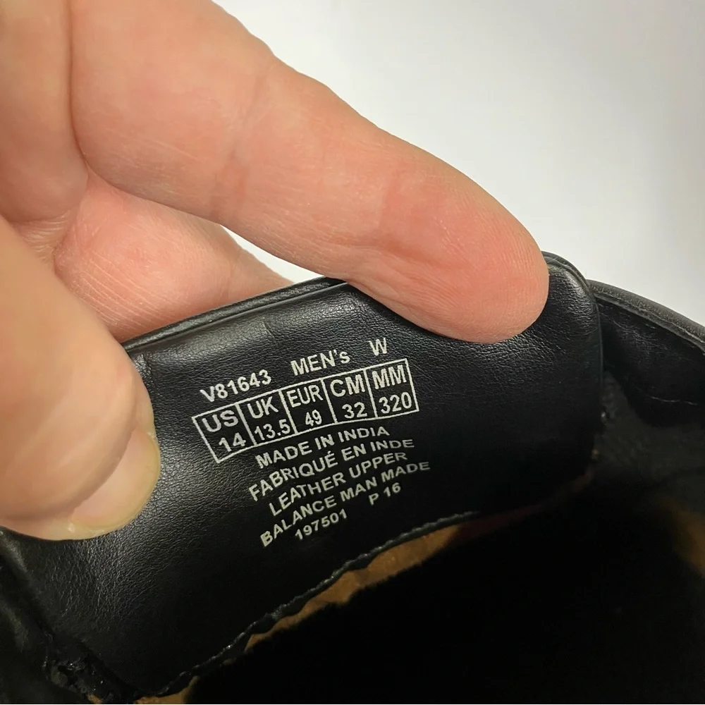 Rockport black leather wingtip dress shoes men’s size 14 wedding professional‎